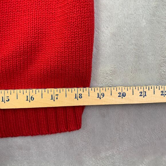 LAUREN RALPH LAUREN WOMEN'S XL ASYMMETRICAL WRAP CARDIGAN SWEATER RED GOLD VTG - Picture 6 of 14